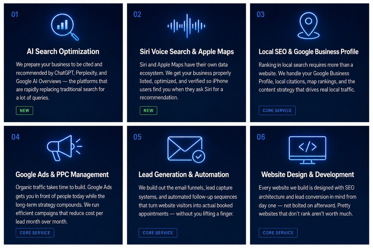 WebVisable Group Services — AI Search, Siri, Local SEO, Google Ads, Lead Generation, Web Design